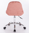 Blush Pink Velvet Upholstered Home Office Chair Wood With Swivel Adjustable Height Leg