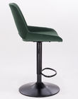 Counter Height Adjustable Bar Stool Chair Velvet Swivel Bar Stools With Black Metal Base