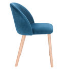 Navy Blue Comfortable Modern Dining Chairs With Oak Wooden Leg Modern Comfortable Contemporary Dining Chairs