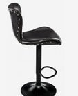 Height Adjustable Kitchen Bar Stool Chairs All Black Leg Swivel